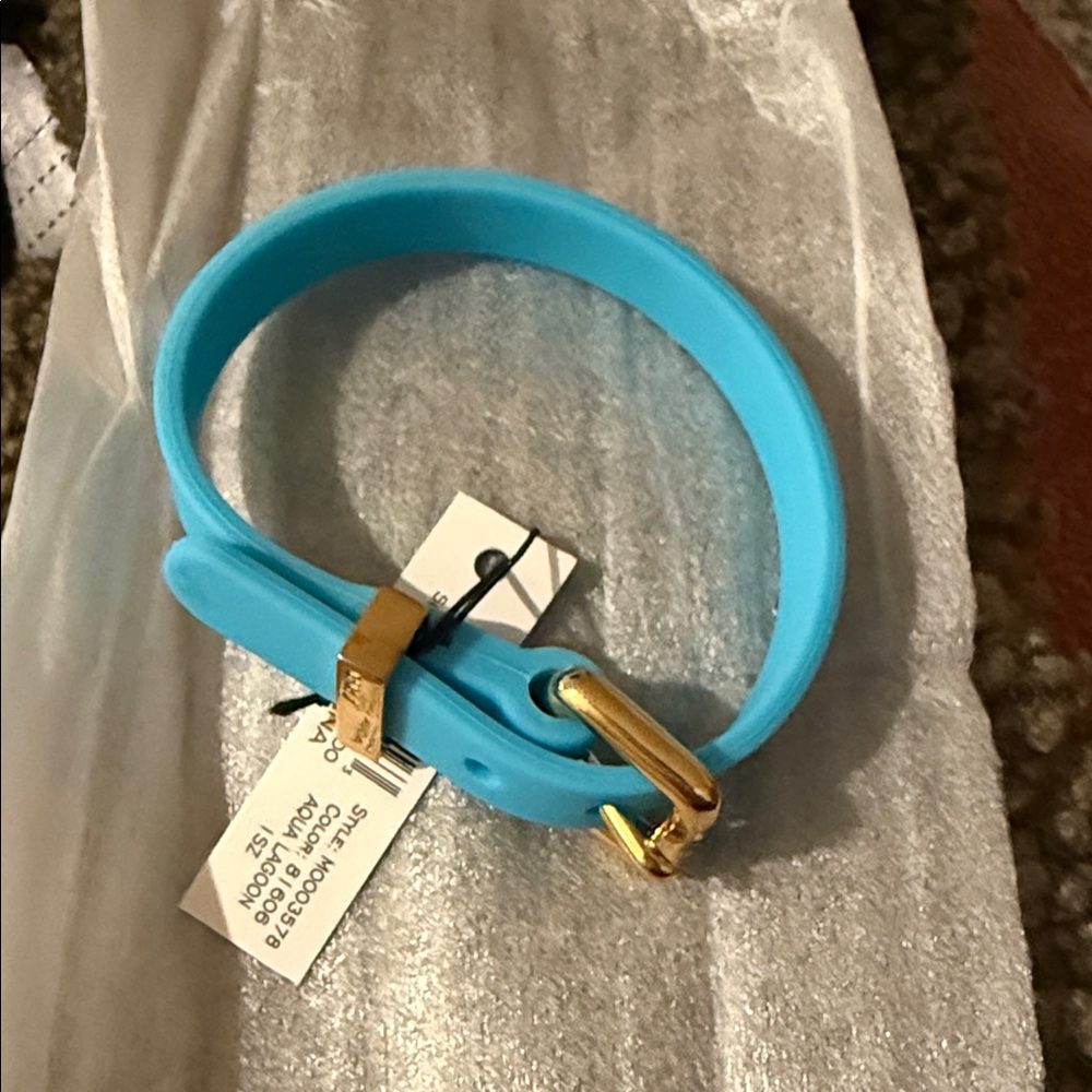 Marc By Marc Jacobs Blue with Gold Buckle Silicone Bracelet